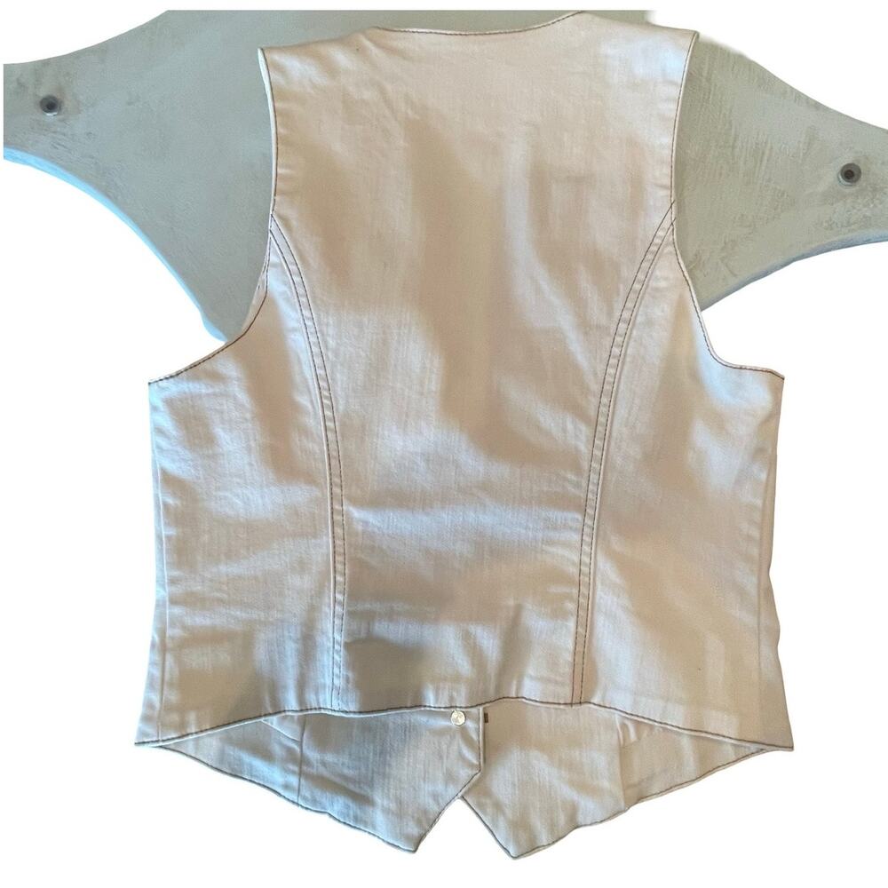 Belle Vere cream denim vest and pencil skirt set, Like New S - Picture 6 of 11